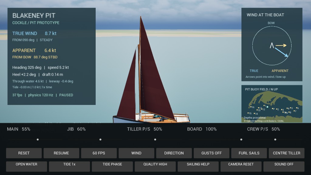 A Cockle reaching across Blakeney Pit in the Unreal prototype